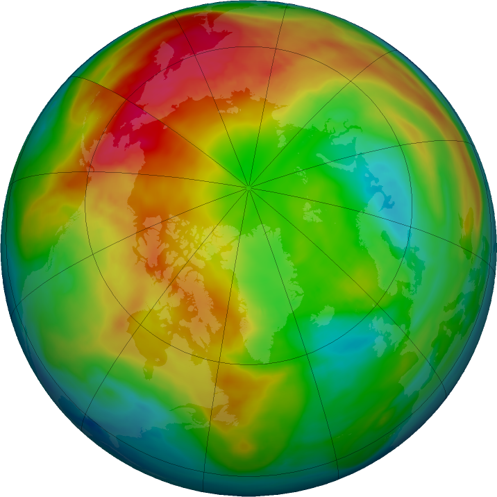 Arctic ozone map for 09 February 2023